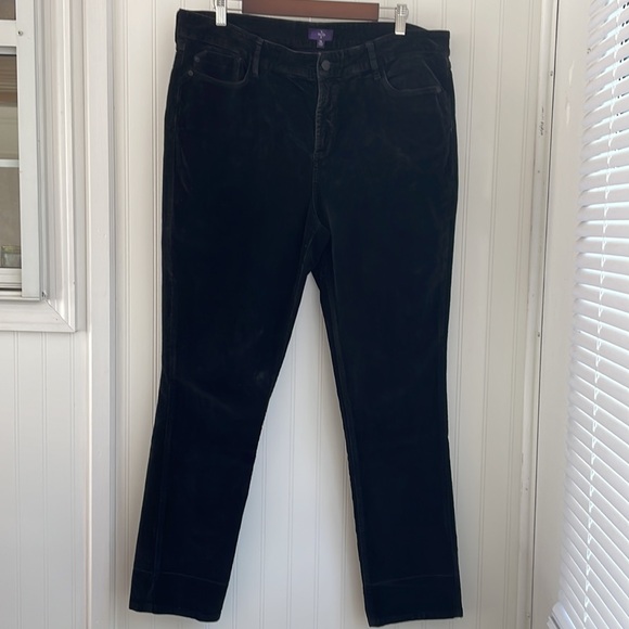 NYDJ slim stretchy black corduroy velvet lift tuck technology leggings size 16‎ - Picture 2 of 14